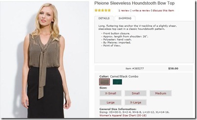 Nordstrom Pleione Sleeveless Houndstooth Bow Top