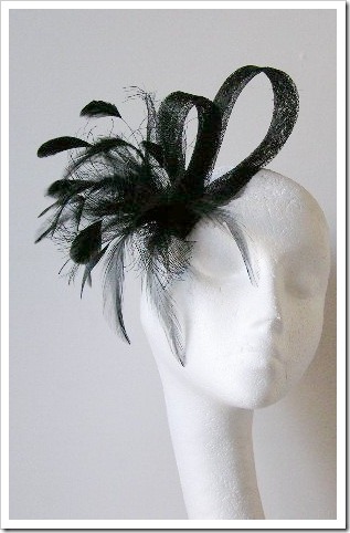 .Black Wedding Fascinator hat
