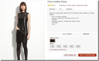Nordstrom Vince leather dress